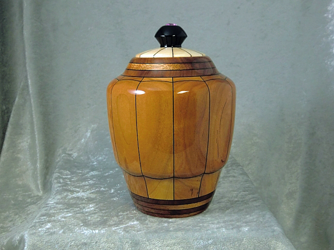 Stave Bowl, Pet Urn, Turned Wooden Urn