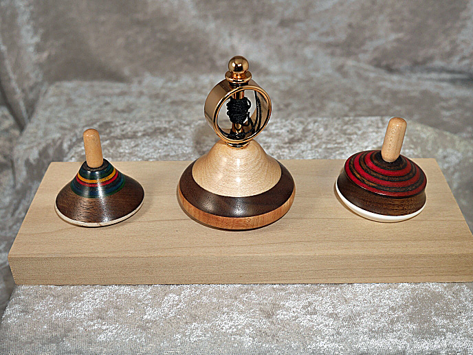 Turned Wooden Spinning Tops