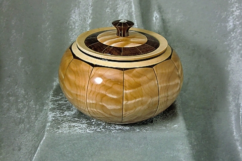 Quilted Maple and Black Walnut Stave Bowl