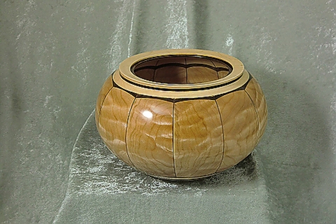 Black Walnut and Quilted Maple Stave Bowl