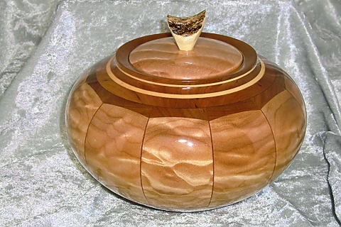 Turned Stave Bowl with Lid