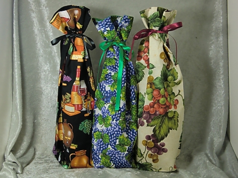 Fabric Wine Bottle Bags