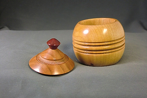 Turned Maple and Cherry Lidded Box